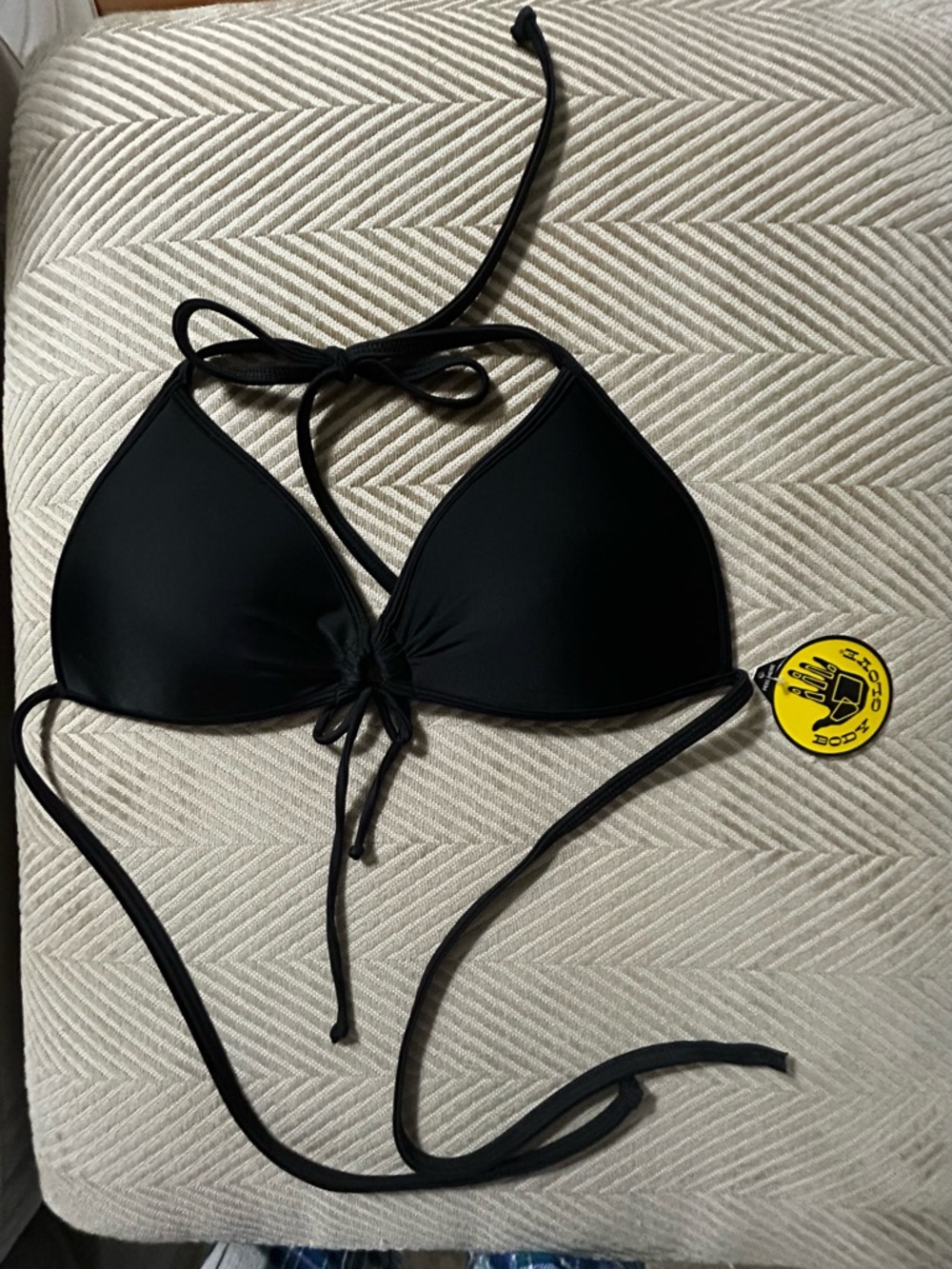 NEW PERFECT FIT Body Glove Black Triangle Tie Swim Top